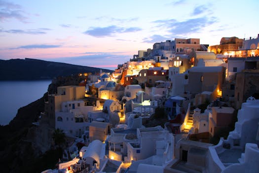 Whitewashed Santorini Villas With Sunset-Painted Pools
